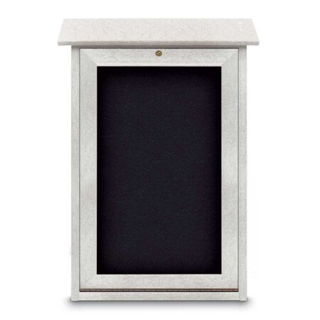 United Visual Products Outdoor Enclosed Combo Board, 48"x36", Black Frame/Black Porc & Pumice UVCB4836ODB-BLKPORC-PUMICE